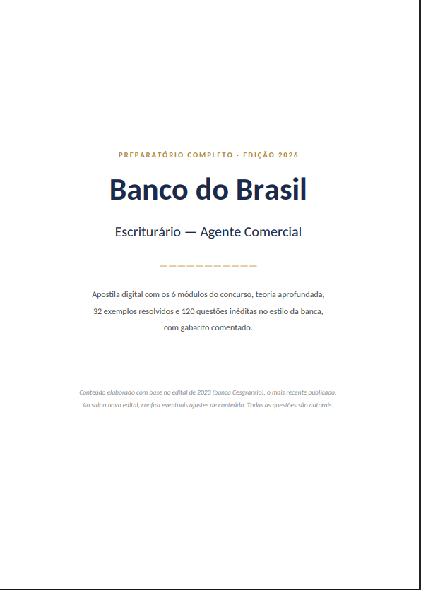 Capa da apostila Banco do Brasil
